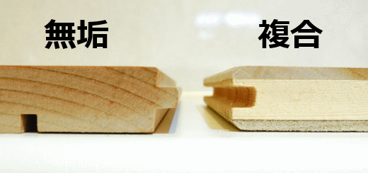 フローリングの無垢と複合の違い