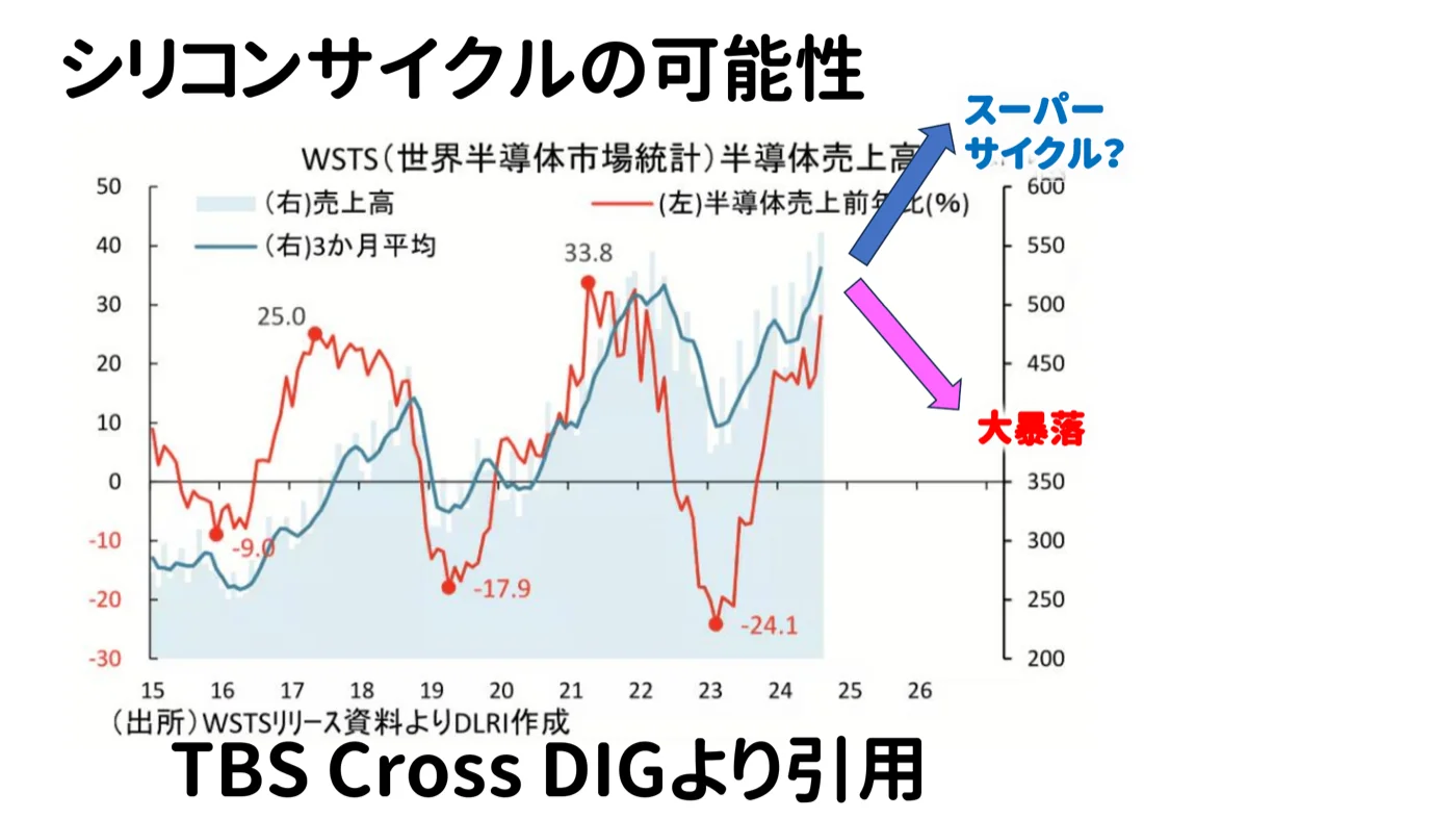シリコンサイクルの可能性 vs スーパーサイクル(TBS Cross DIGより)
